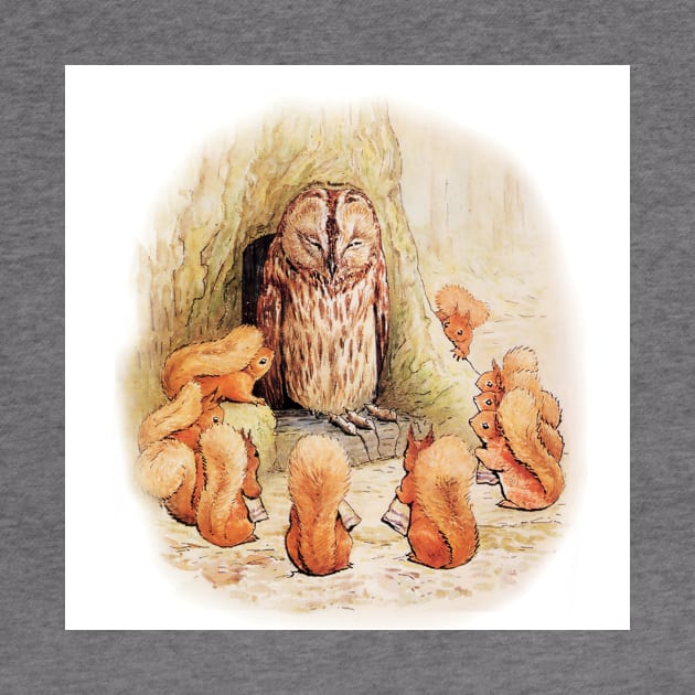 “Old Mr Brown Owl and the Squirrels” by Beatrix Potter by PatricianneK